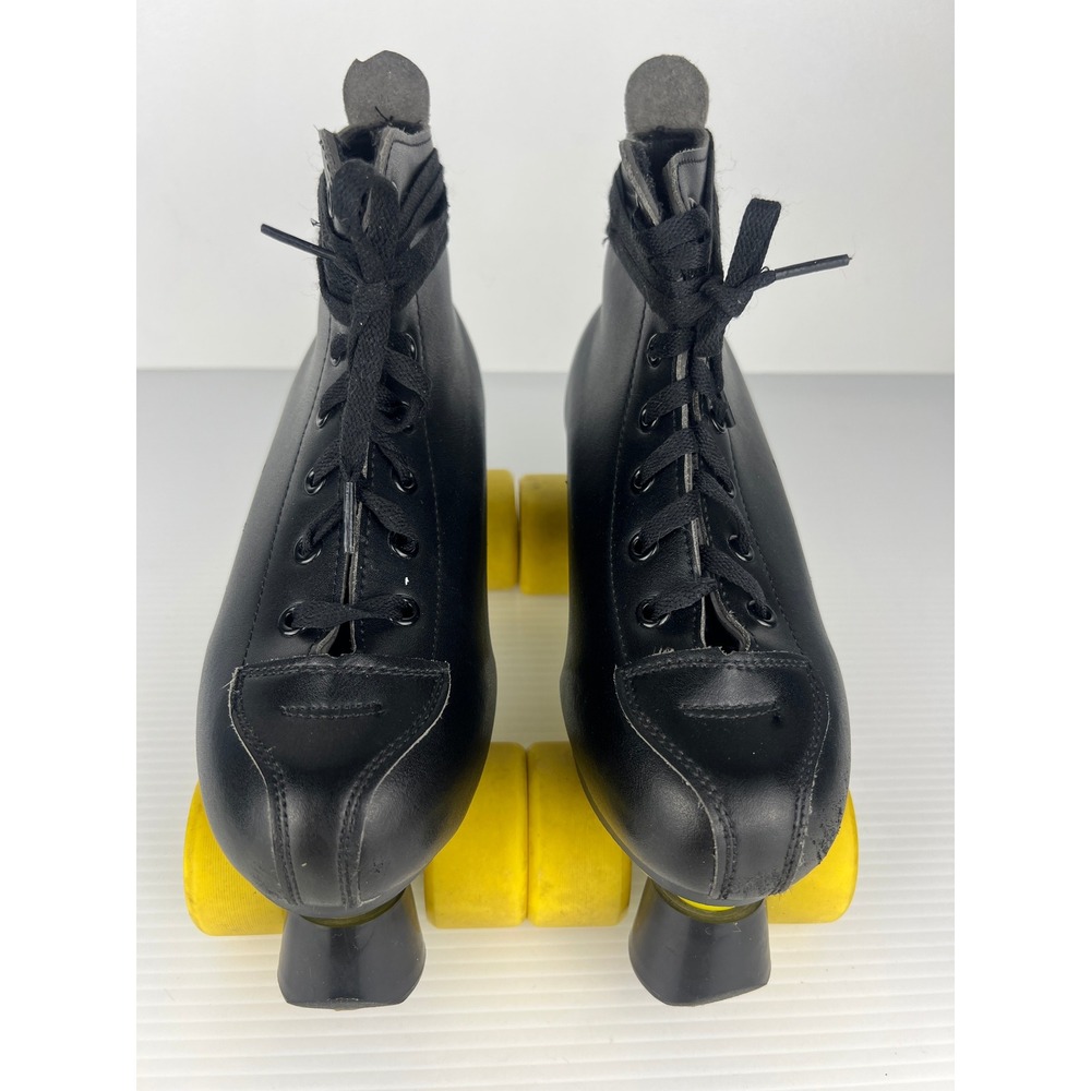 Black and Yellow Quad Roller Derby Skates‎ High Top Lace Up Size 38 Retro Style